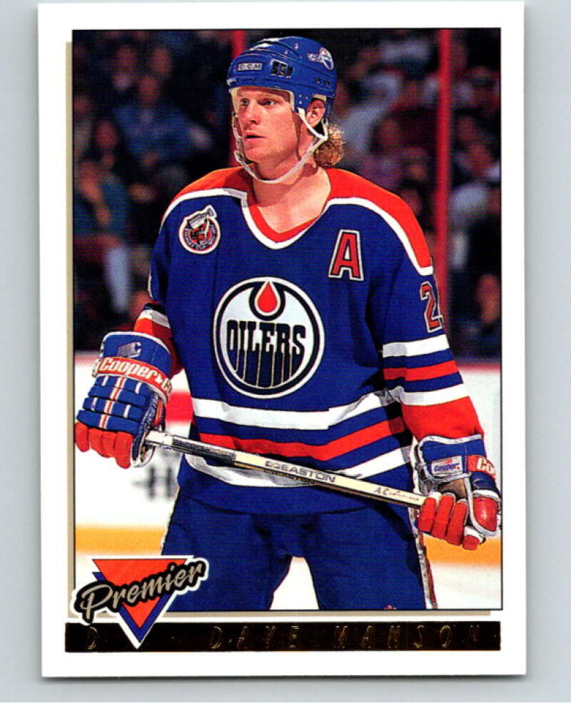 1993-94 Topps Premier Gold #71 Dave Manson Edmonton Oilers V65207 Image 1