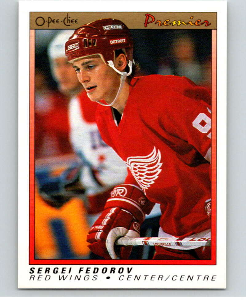 1990-91 OPC Premier #30 Sergei Fedorov RC Rookie Wings V65319 Image 1