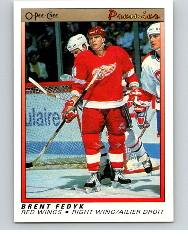 1990-91 OPC Premier #31 Brent Fedyk RC Rookie Detroit Red Wings V65321 Image 1