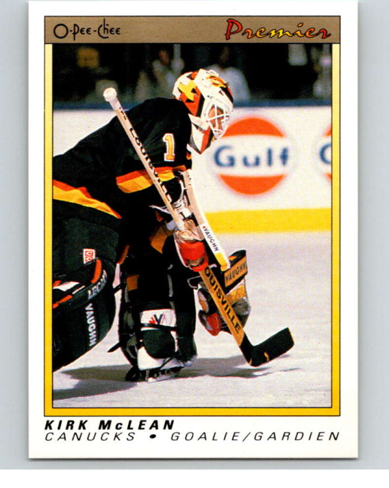 1990-91 OPC Premier #70 Kirk McLean Vancouver Canucks V65383 Image 1