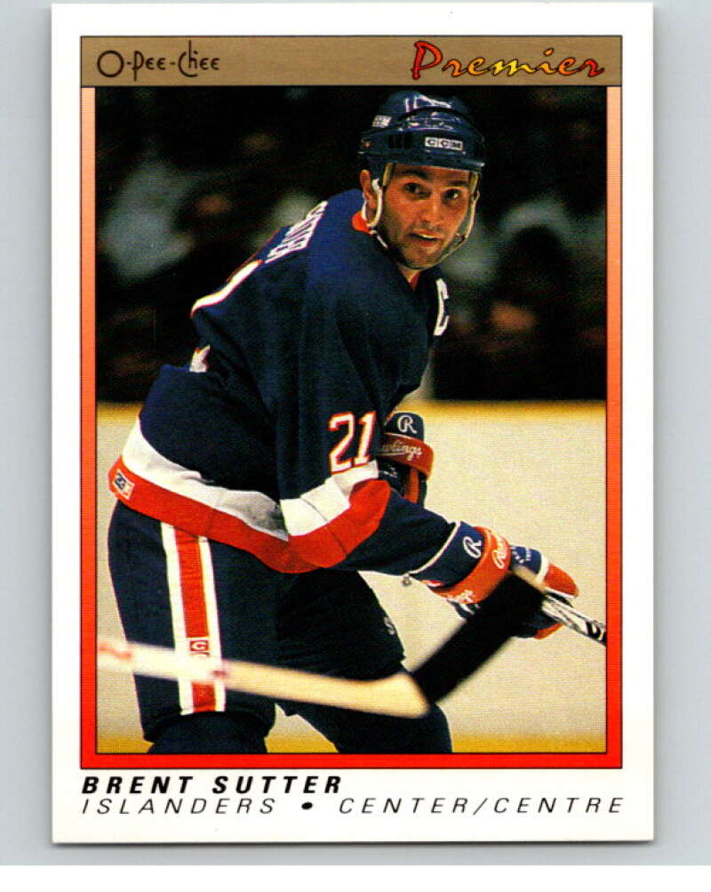 1990-91 OPC Premier #115 Brent Sutter New York Islanders V65477 Image 1