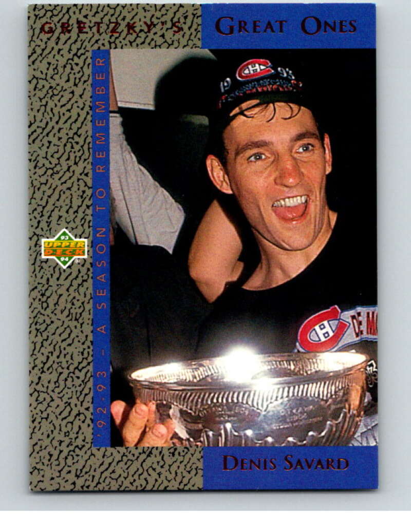 1993-94 Upper Deck Gretzky's Great Ones #GG1 Denis Savard V65596 Image 1
