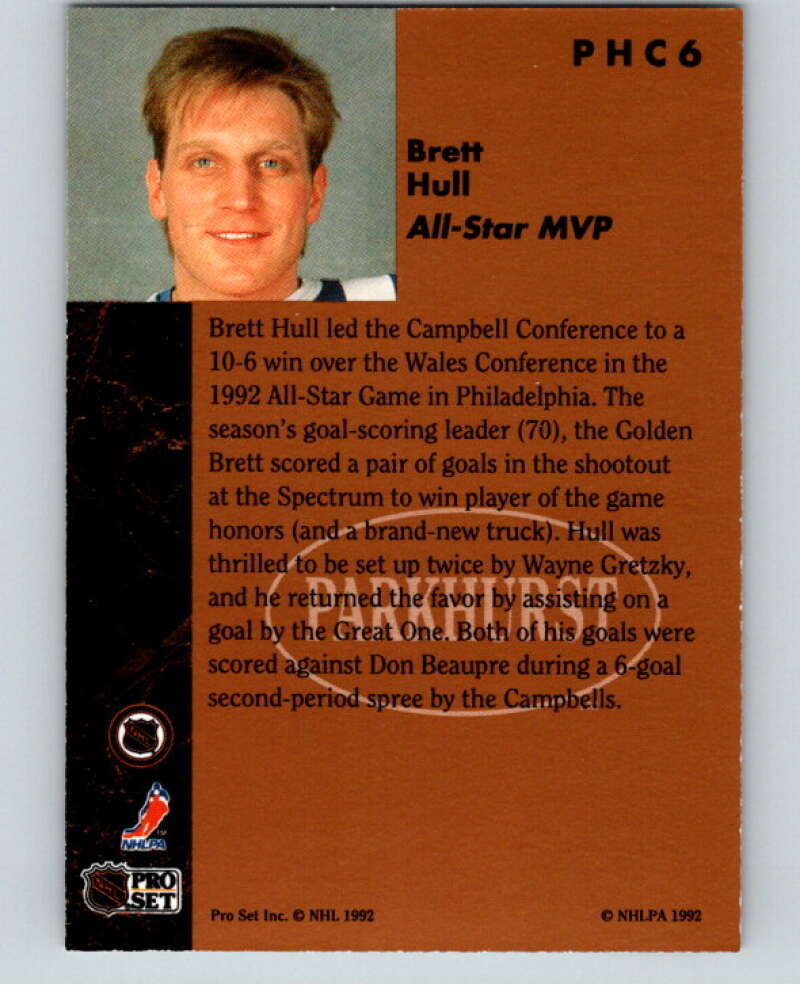 1991-92 Parkhurst PHC #PHC6 Brett Hull St. Louis Blues V65644 Image 2