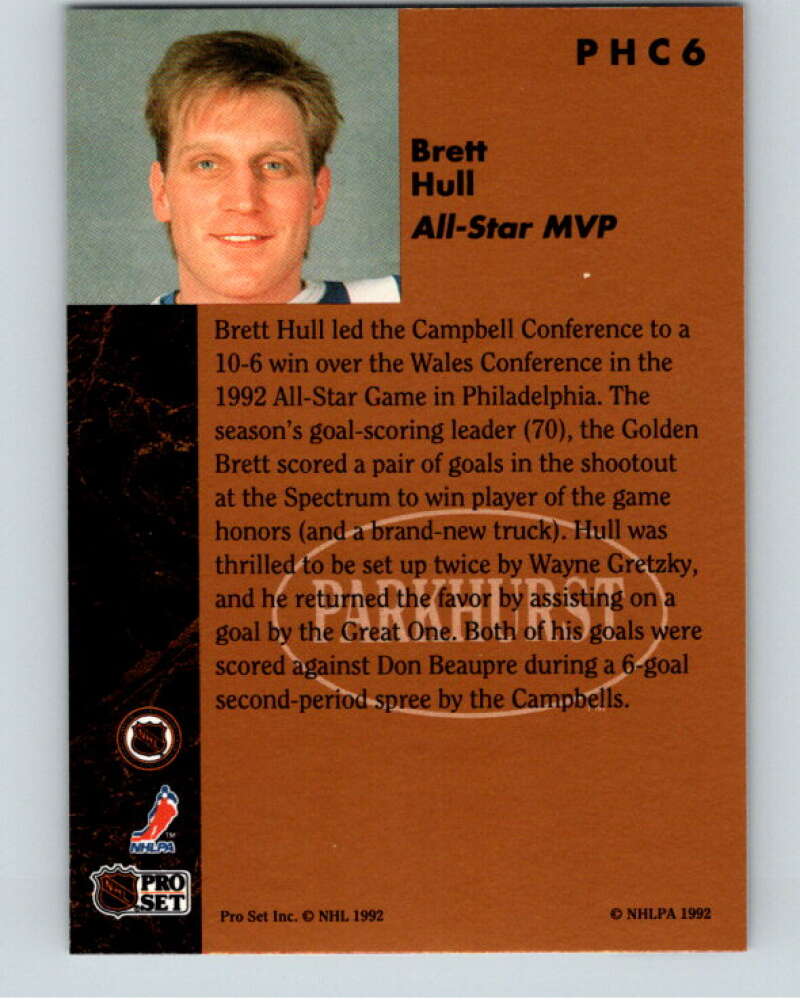 1991-92 Parkhurst PHC #PHC6 Brett Hull St. Louis Blues V65646 Image 2