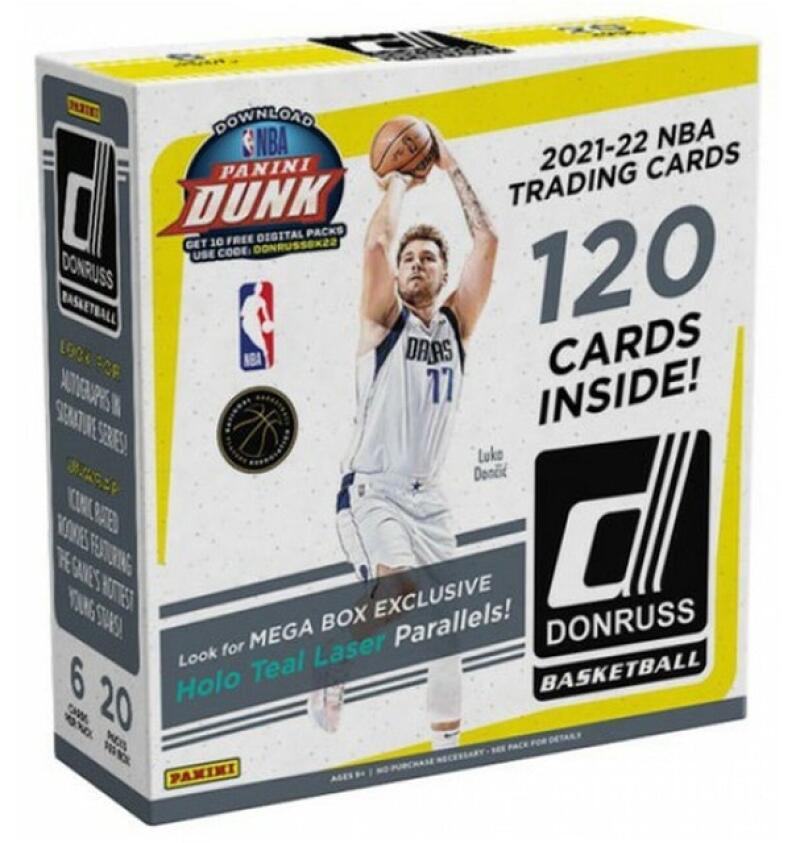 2021-22 Panini Donruss Basketball MEGA Box - Holo Teal Laser Parallels Image 1