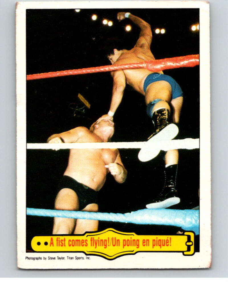 1985 O-Pee-Chee WWF #34 A Fist Comes Flying! V65734 Image 1