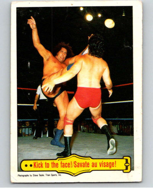 1985 O-Pee-Chee WWF #45 Kick To The Face!   V65746 Image 1