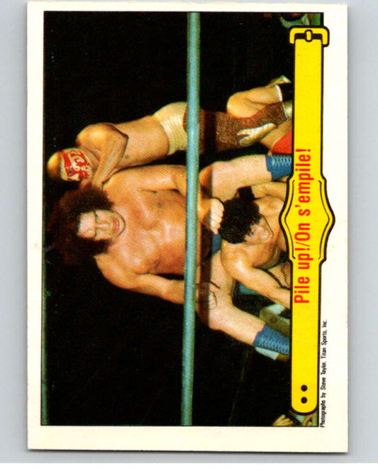 1985 O-Pee-Chee WWF #50 Pile Up!   V65752 Image 1