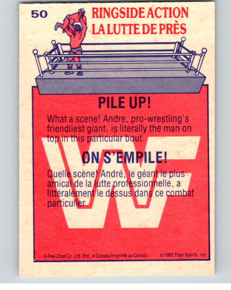 1985 O-Pee-Chee WWF #50 Pile Up! V65752 Image 2