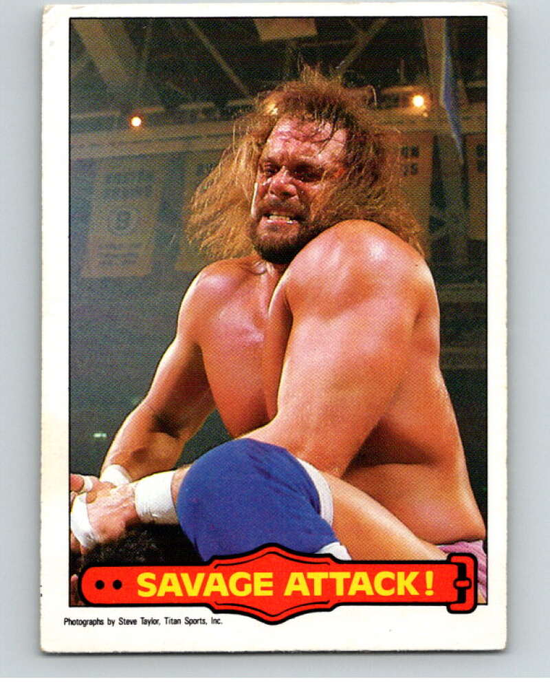 1985 O-Pee-Chee WWF Series 2 #11 Savage Attack! V65807 Image 1