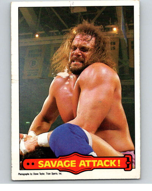 1985 O-Pee-Chee WWF Series 2 #11 Savage Attack!   V65809 Image 1