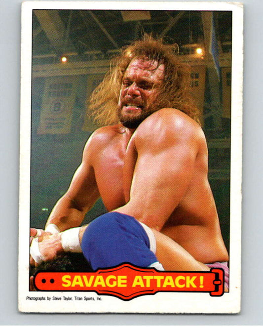 1985 O-Pee-Chee WWF Series 2 #11 Savage Attack!   V65810 Image 1