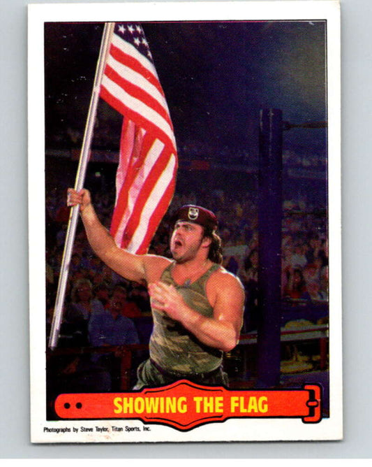 1985 O-Pee-Chee WWF Series 2 #13 Showing The Flag   V65812 Image 1