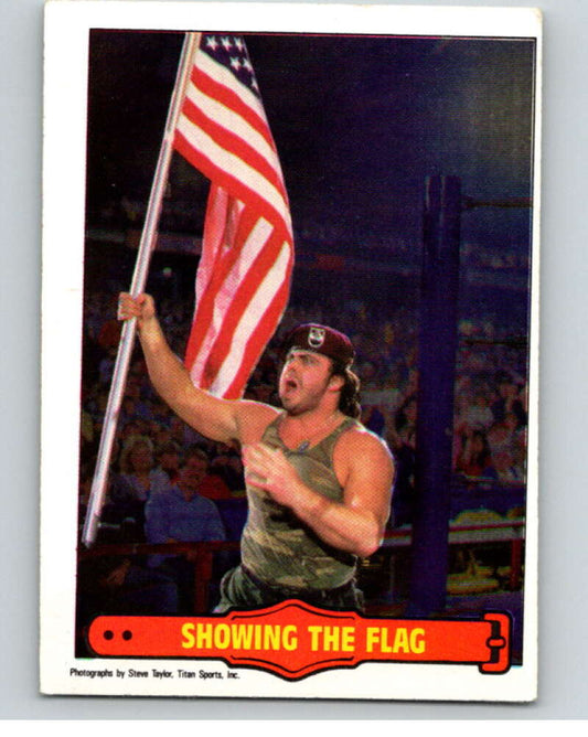 1985 O-Pee-Chee WWF Series 2 #13 Showing The Flag   V65813 Image 1