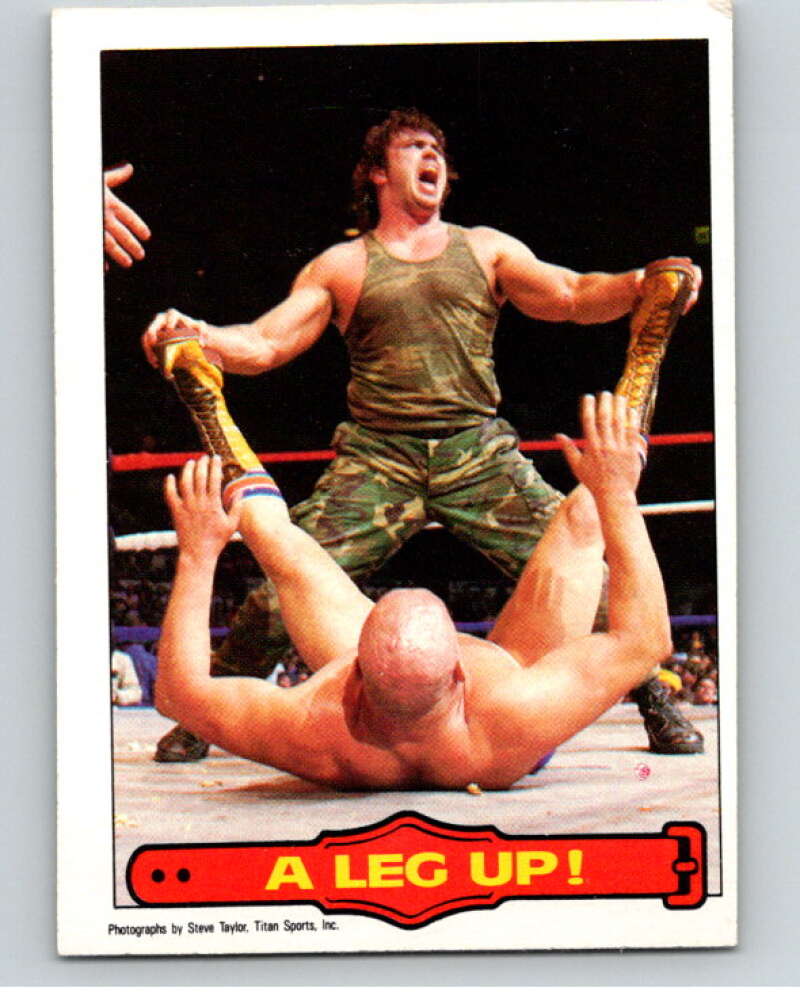 1985 O-Pee-Chee WWF Series 2 #20 A Leg Up! V65836 Image 1