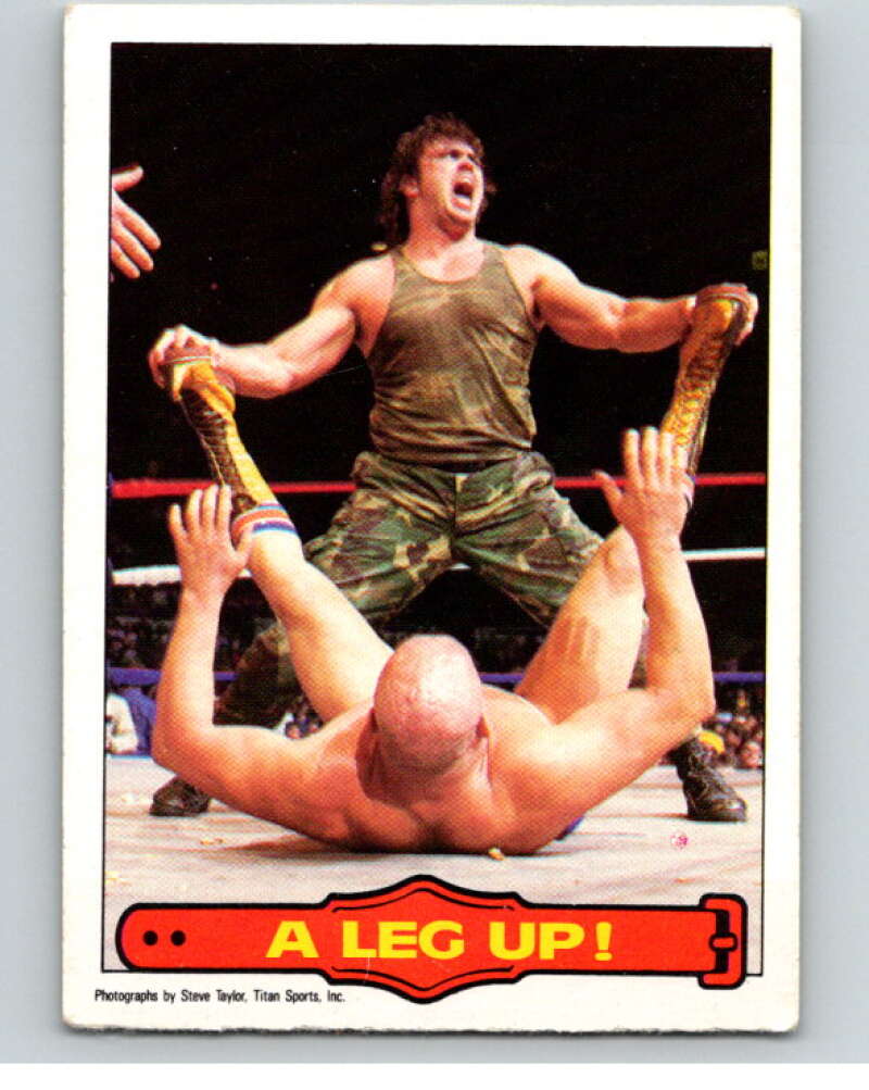 1985 O-Pee-Chee WWF Series 2 #20 A Leg Up! V65838 Image 1
