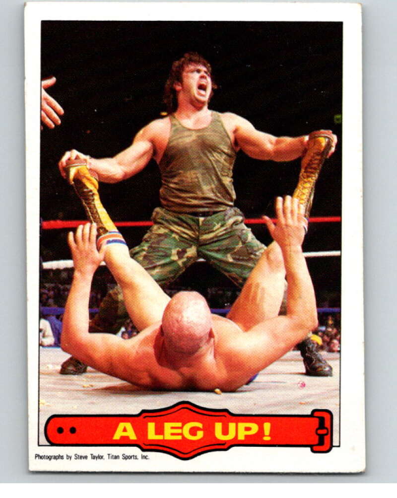 1985 O-Pee-Chee WWF Series 2 #20 A Leg Up! V65839 Image 1