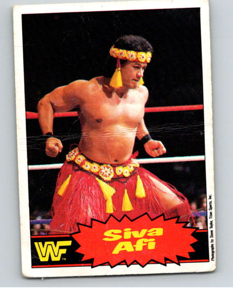 1985 O-Pee-Chee WWF Series 2 #34 Siva Afi V65884 Image 1