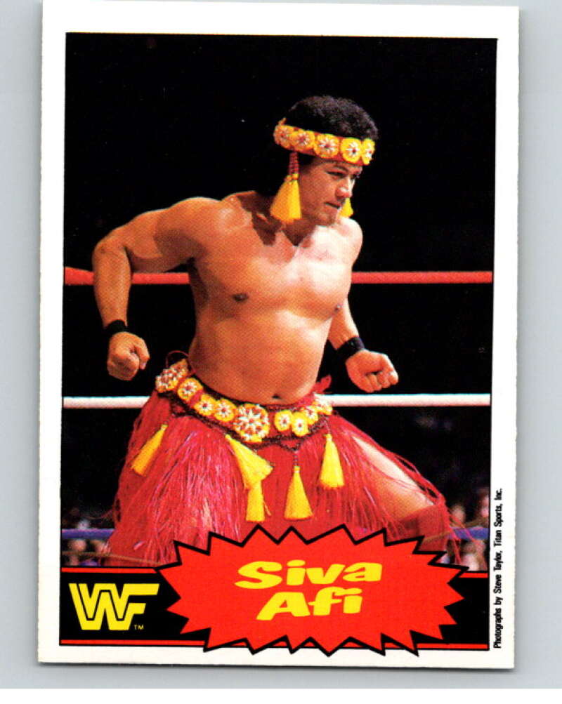 1985 O-Pee-Chee WWF Series 2 #34 Siva Afi V65886 Image 1