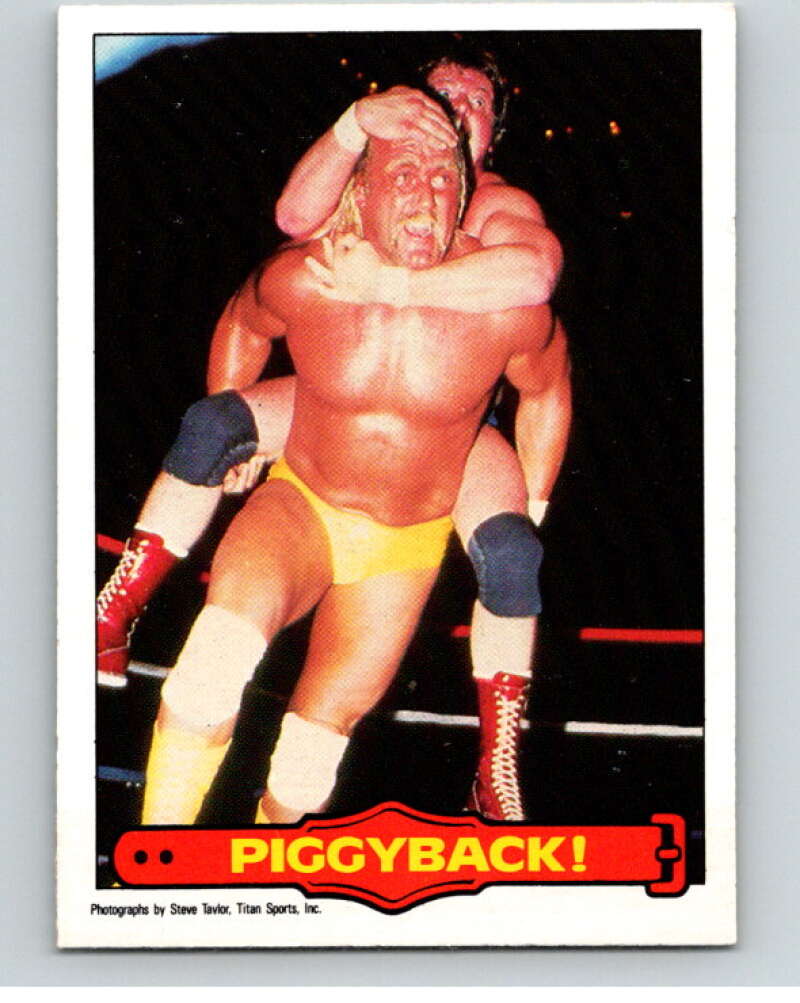 1985 O-Pee-Chee WWF Series 2 #39 Piggyback! V65898 Image 1
