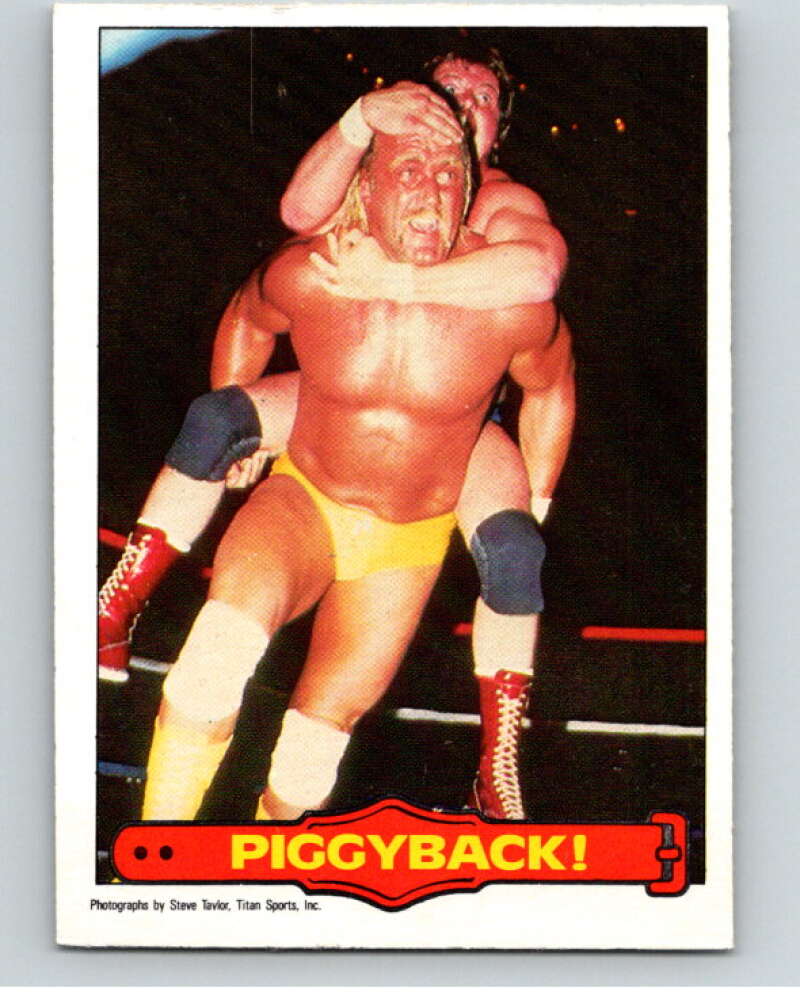 1985 O-Pee-Chee WWF Series 2 #39 Piggyback! V65901 Image 1