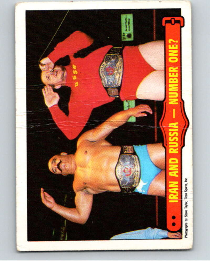 1985 O-Pee-Chee WWF Series 2 #45 Iran and Russia - Number One? V65920 Image 1