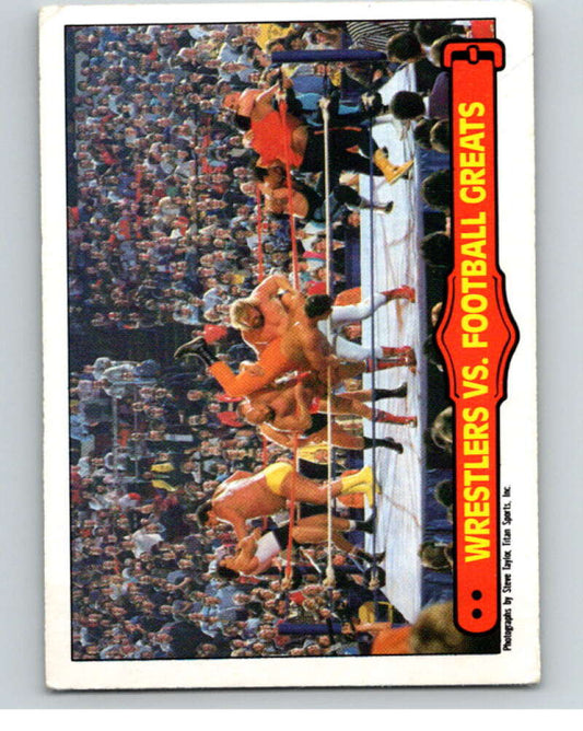 1985 O-Pee-Chee WWF Series 2 #67 Wrestlers Vs. Football Greats   V65992 Image 1