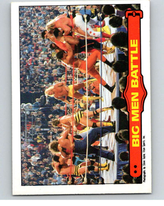 1985 O-Pee-Chee WWF Series 2 #68 Big Men Battle   V65993 Image 1