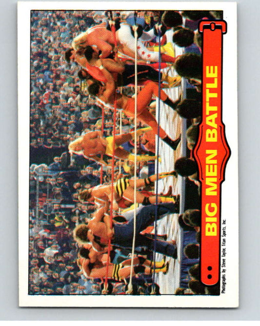 1985 O-Pee-Chee WWF Series 2 #68 Big Men Battle   V65995 Image 1