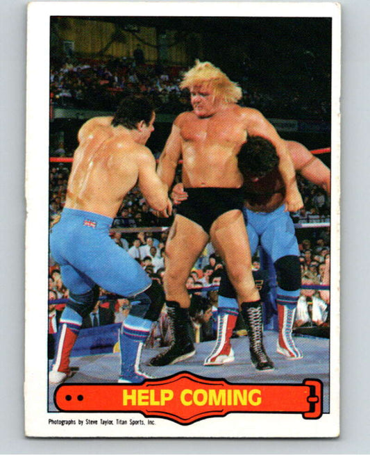 1985 O-Pee-Chee WWF Series 2 #69 Help Coming   V65999 Image 1