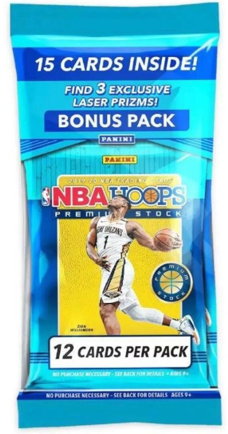 2019-20 Panini Hoops Premium Stock Jumbo Fat Basketball Trading Card Pack  Image 1