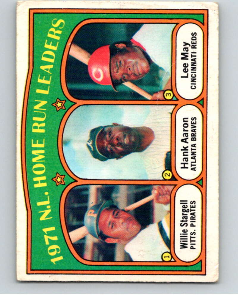 1972 O-Pee-Chee Baseball #89 Willie Stargell/Hank Aaron/Lee May V66143 Image 1