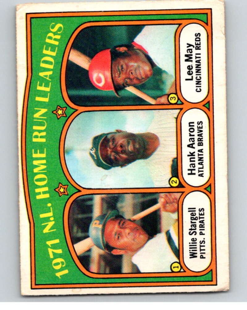 1972 O-Pee-Chee Baseball #89 Willie Stargell/Hank Aaron/Lee May V66144 Image 1
