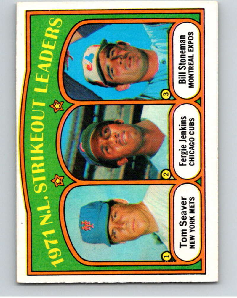 1972 O-Pee-Chee Baseball #95 Tom Seaver/Fergie Jenkins/Stoneman V66150 Image 1