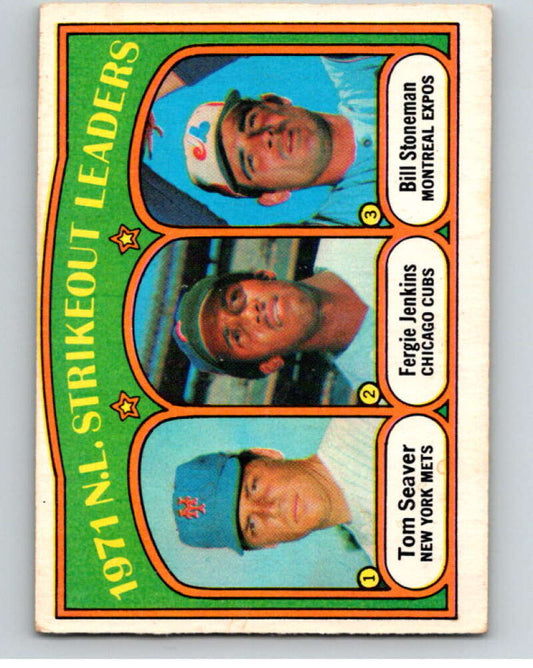 1972 O-Pee-Chee Baseball #95 Tom Seaver/Fergie Jenkins/Stoneman  V66151 Image 1