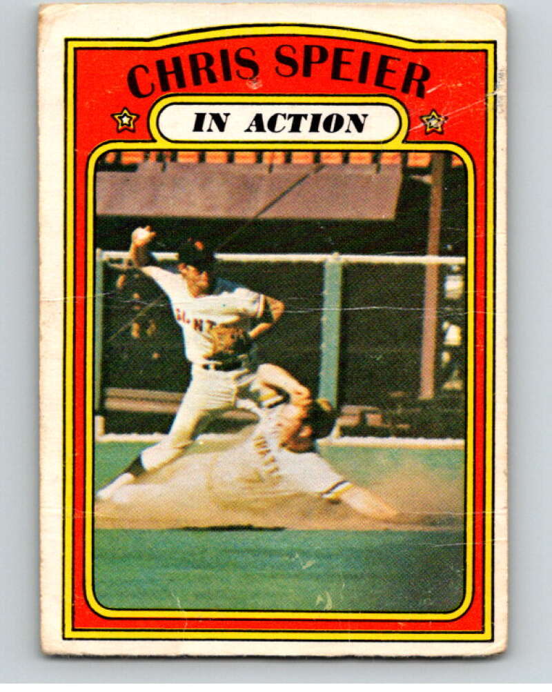 1972 O-Pee-Chee Baseball #166 Chris Speier IA San Francisco Giants V66243 Image 1