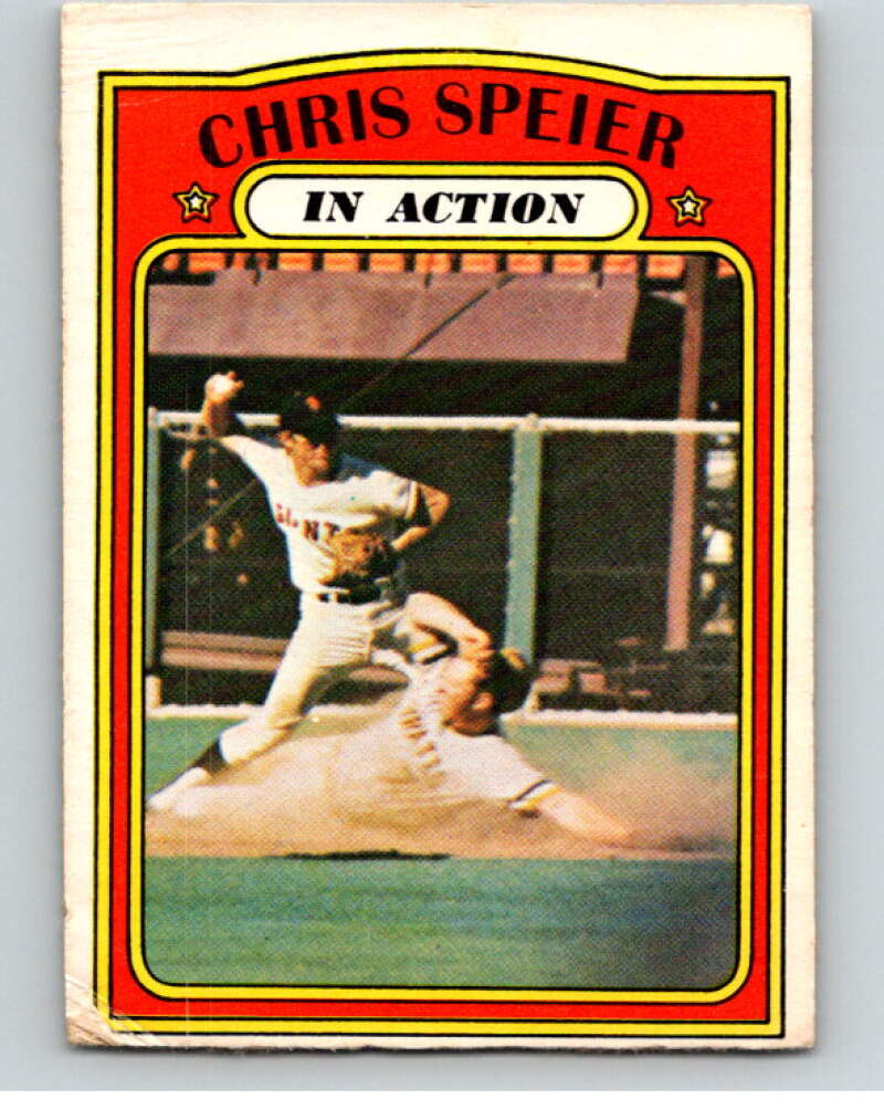 1972 O-Pee-Chee Baseball #166 Chris Speier IA San Francisco Giants V66244 Image 1