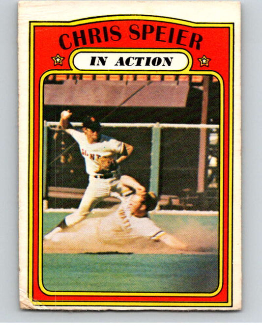 1972 O-Pee-Chee Baseball #166 Chris Speier IA  San Francisco Giants  V66244 Image 1