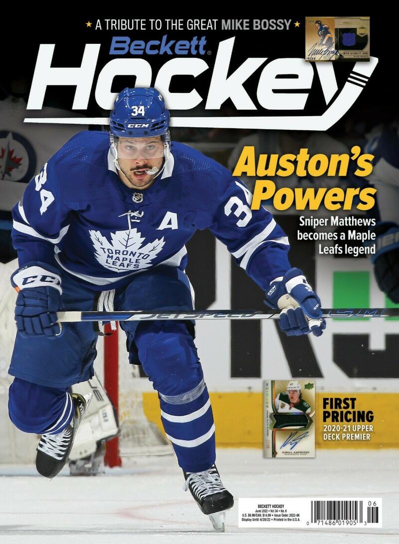 June 2022 Beckett Hockey Monthly Magazine - Auston Matthews Leafs Cover Image 1