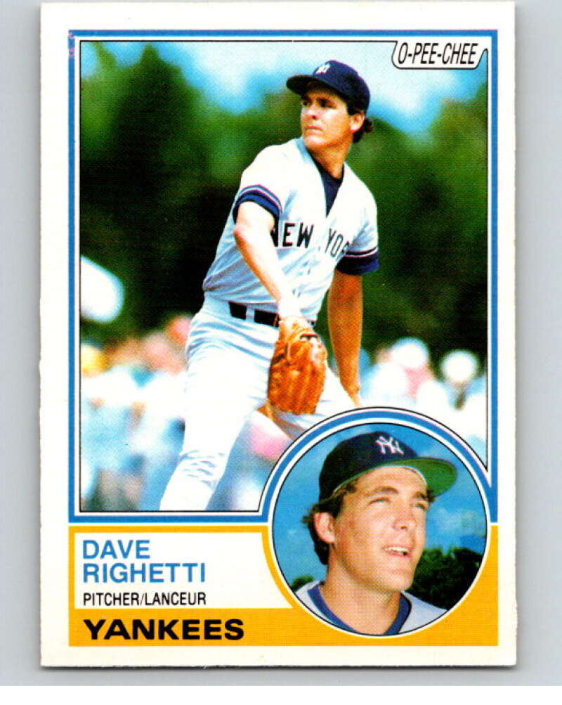 1983 O-Pee-Chee Baseball #176 Dave Righetti New York Yankees V66480 Image 1