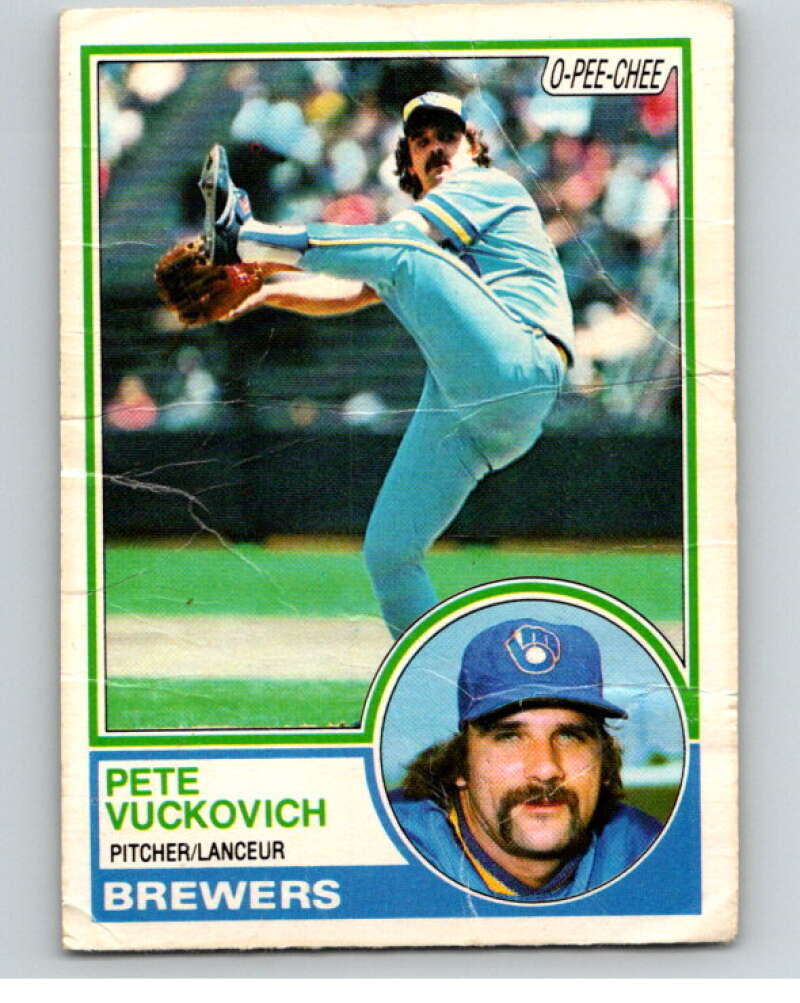 1983 O-Pee-Chee Baseball #375 Pete Vuckovich Milwaukee Brewers V66518 Image 1