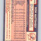 1984 O-Pee-Chee Baseball #8 Don Mattingly RC Rookie Yankees  V66525 Image 2