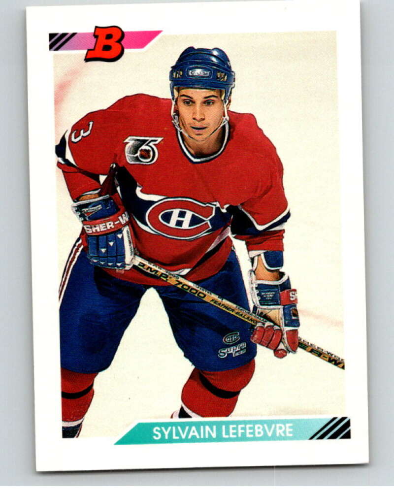 1992-93 Bowman #307 Sylvain Lefebvre Montreal Canadiens V66655 Image 1