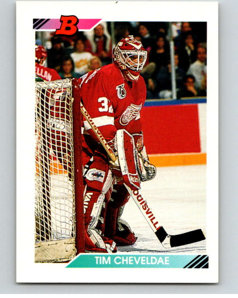 1992-93 Bowman #420 Tim Cheveldae Detroit Red Wings V66669 Image 1