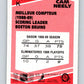 1989-90 O-Pee-Chee Box Bottoms #K Cam Neely  Boston Bruins  V66704 Image 2