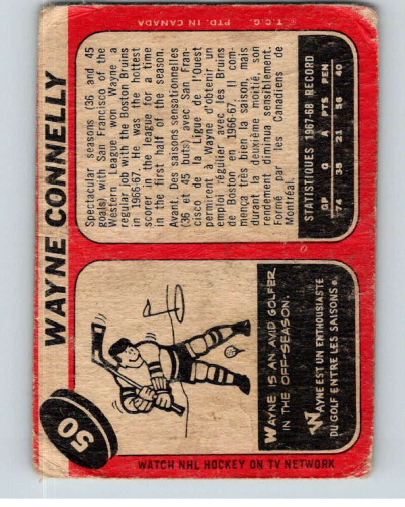 1968-69 O-Pee-Chee #50 Wayne Connelly Minnesota North Stars V66712 Image 2