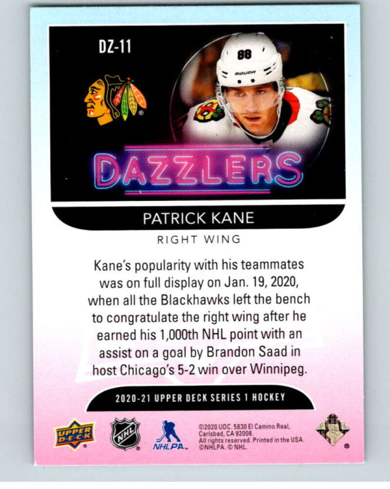 2020-21 Upper Deck Dazzlers Green #DZ-11 Patrick Kane V66758 Image 2