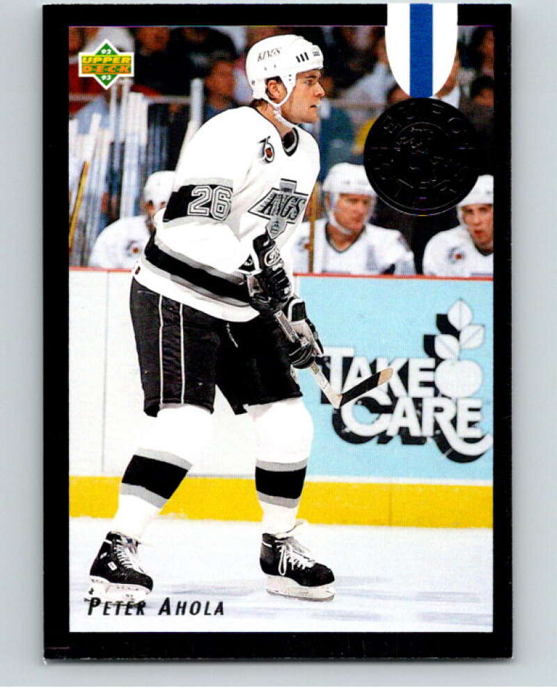 1992-93 Upper Deck Euro-Stars #E5 Peter Ahola Los Angeles Kings V66765 Image 1