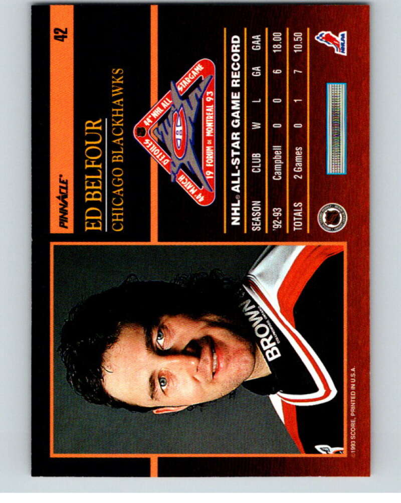 1993-94 Pinnacle All-Stars Canadian #42 Ed Belfour Blackhawks V66858 Image 2