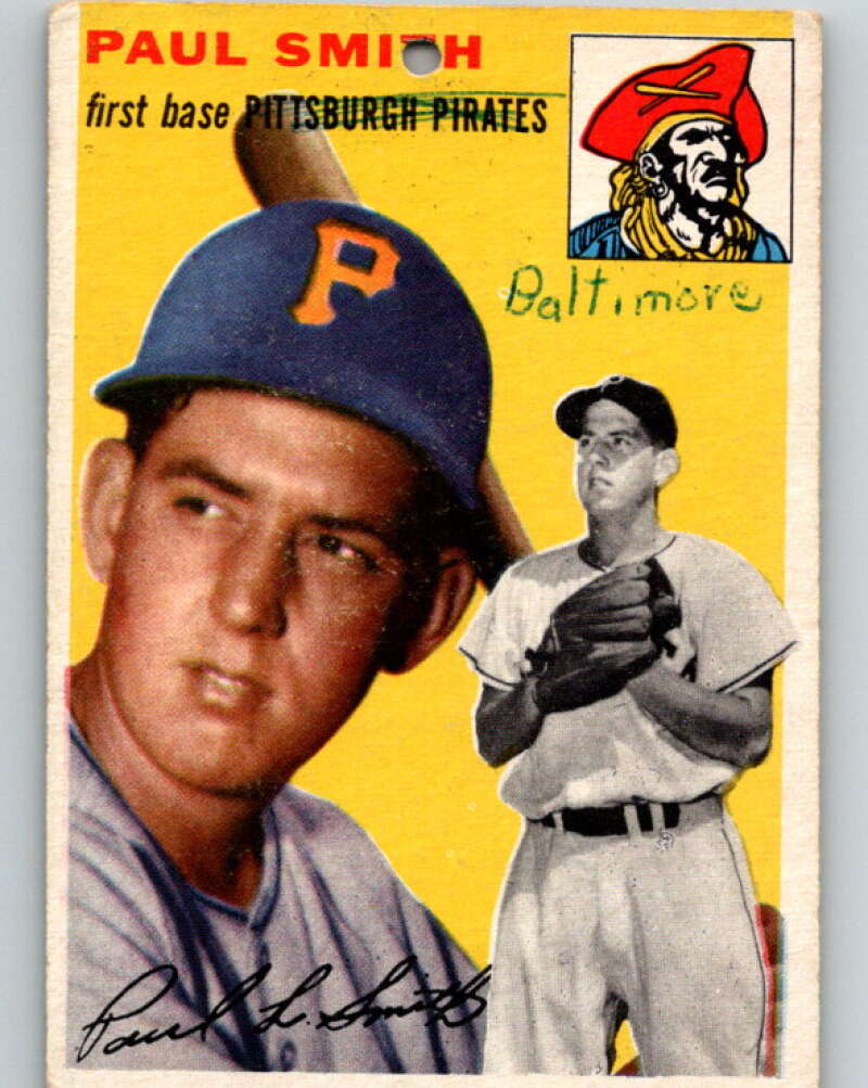 1954 Topps #11 Paul Smith RC Rookie Pittsburgh Pirates V66888 Image 1